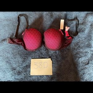 38D Sexy Pink and Black Underwire Bra